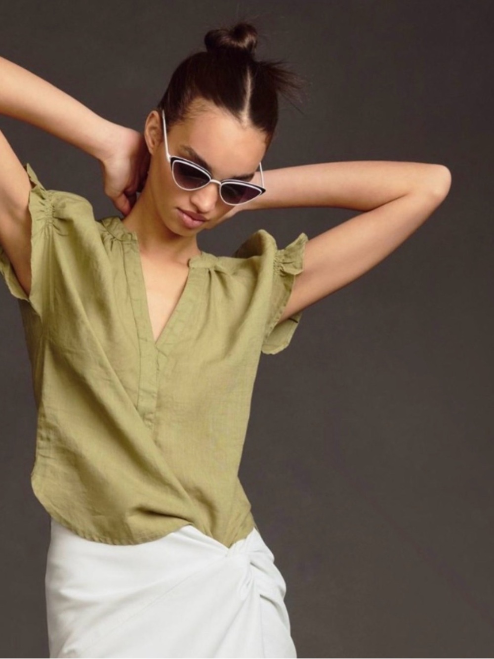100% Linen PILCRO Top - Medium
